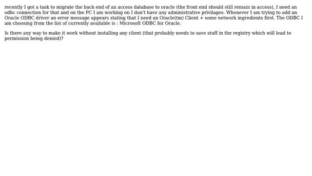 DevOps & SysAdmins: Can I create an oracle ODBC driver without installing the Oracle Client? смотреть онлайн