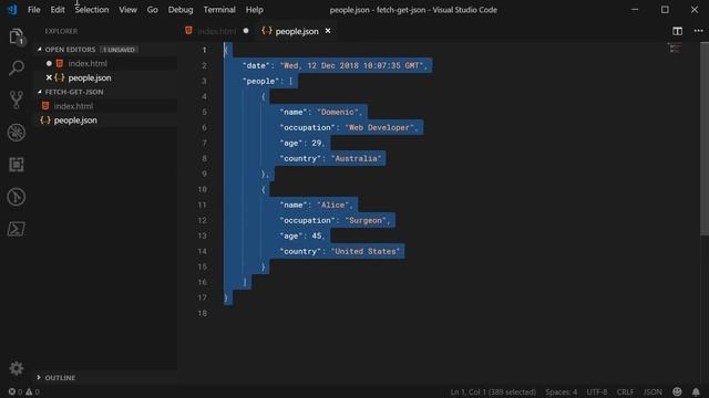 Get JSON with the Fetch API - JavaScript Tutorial смотреть онлайн