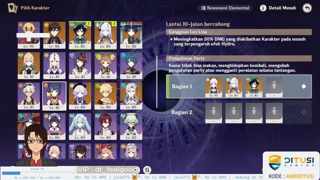 VIEWER ABYSS HELP, FREE & VIP | Genshin Impact Indonesia (LIVE) | Ditusi Gaming смотреть онлайн