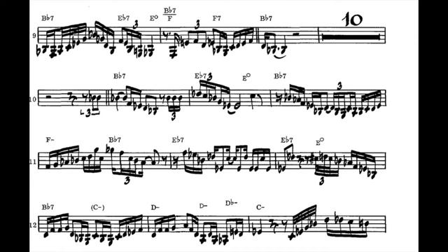 Parkers Mood (Charlie Parker Transcription) For C Instrument
