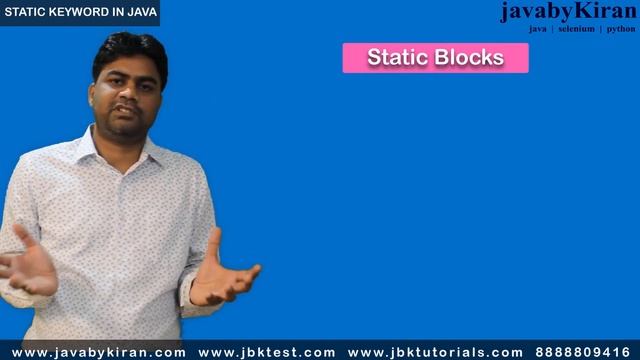 Static keyword in java - revision - interview preparation - Kiran sir - Java by kiran смотреть онлайн