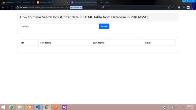 How to make Search box & filter data in HTML Table from Database in PHP MySQL | PHP Tutorials - 15 смотреть онлайн