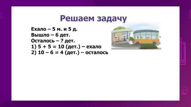 Математика. 2 класс. Задачи в одно и два действия /12.10.2020/ смотреть онлайн