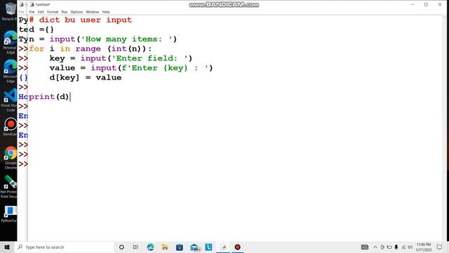 Python dictionery by user input смотреть онлайн