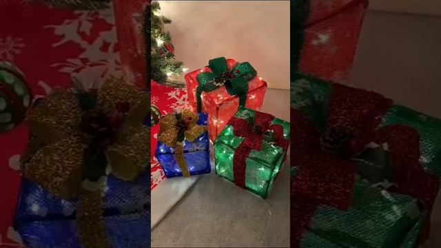 Lighted Gift Boxes Set Christmas Decorations смотреть онлайн