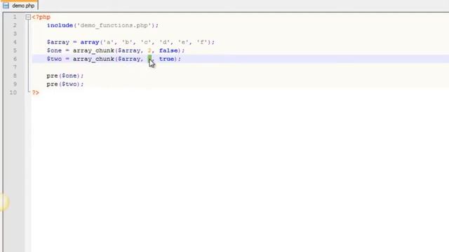 PHP Functions Video Tutorial: array_chunk смотреть онлайн