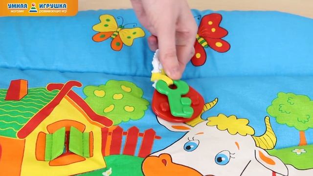 Развивающий коврик с бортиками «Лужайка» (с машинкой), Мякиши смотреть онлайн