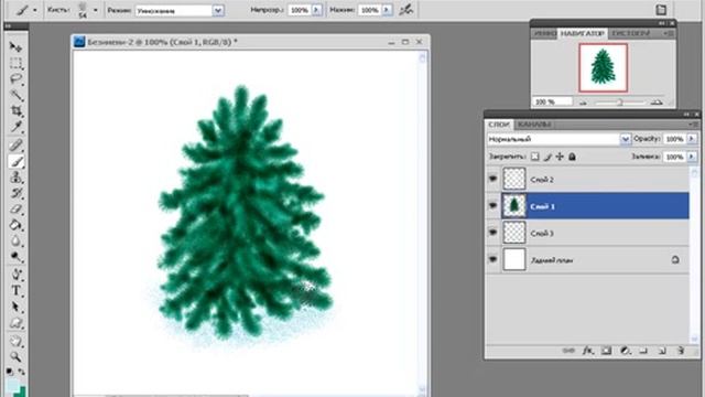 Рисование в программе PhotoShop Новогодняя Елка.mp4 смотреть онлайн