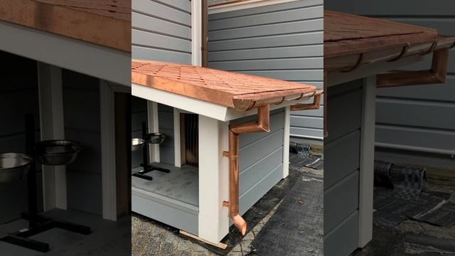 медная крыша и декоративная водосточка. Собачья будка.Copper Scales