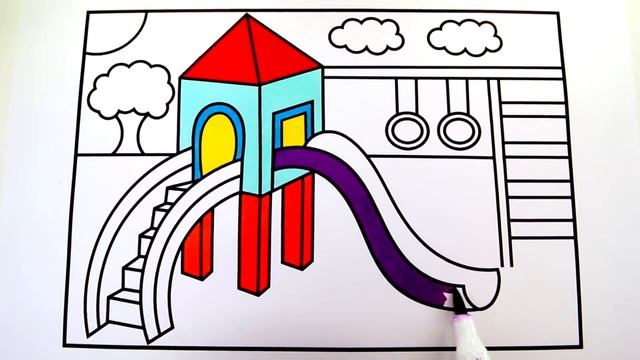 How to Draw a Playground for Kids ❤️??? Playground Drawing | Playground Coloring Pages for Kids смотреть онлайн