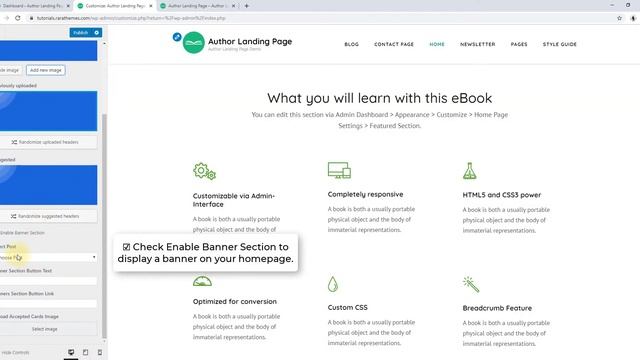 How to Configure Banner Section | Author Landing Page WordPress Theme смотреть онлайн