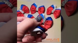 Заколки «Бантики Триколор» ?? #handmade #бантикиручнойработы #бантикиhandmade #бантишкольные