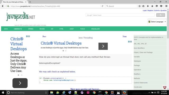 Interrupt an thread that don't call any method that throws InterruptedException?
| javapedia.net смотреть онлайн