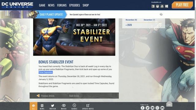 DCUO Bonus Stabilizer Event & WINTER SALE ENDING SOON! смотреть онлайн