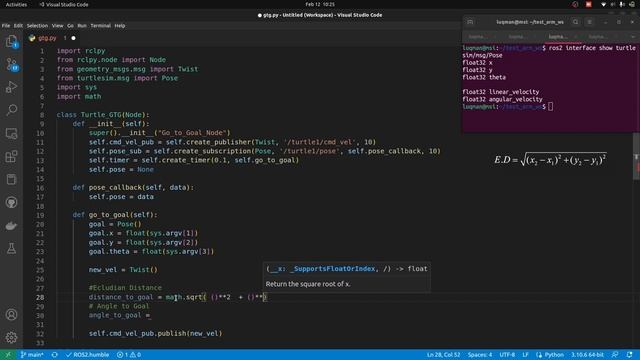 Mathematics in Robotics : Go to Goal in ROS2 смотреть онлайн