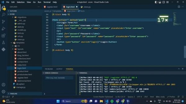 E-commerce Store in Malayalam  Django Login and Registration with Database | Login, Logout and User
