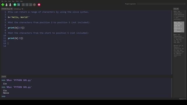 Python Basics 9 # String Slice Syntax смотреть онлайн