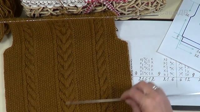 Свитер с косами для мальчика 1,5-2 года. Часть 1. Вяжем спинку и перед. смотреть онлайн