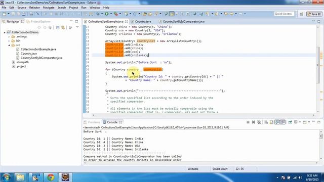 Collections (How to sort List of User-defined Objects in desc order using Comparator?) смотреть онлайн