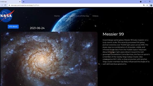 Nasa api in React js смотреть онлайн