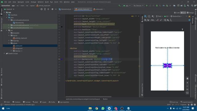 How to make a button function/clickable in Android Studio with Kotlin for beginners смотреть онлайн
