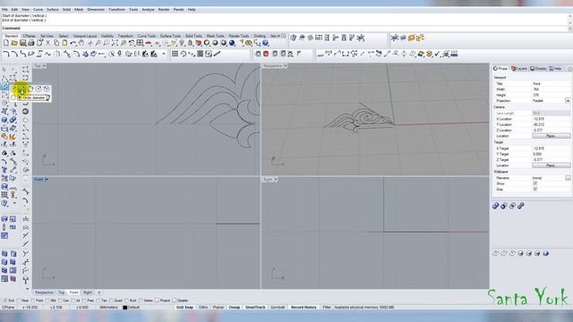 Урок по созданию орнамента в программе Rhinoceros 3d. Cross ornament. Tutorial. смотреть онлайн