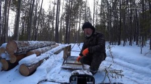 ПРО сани к снегоходу для перевозки леса.