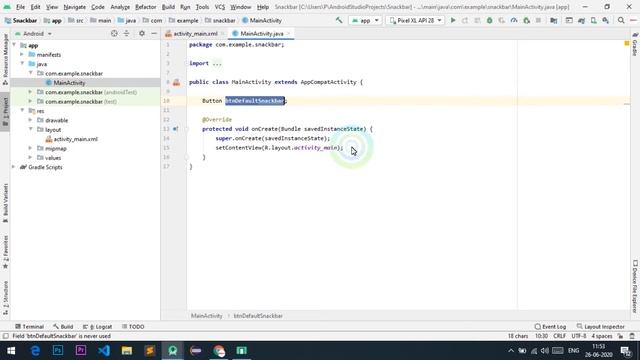 Android Studio Snackbar Tutorial in hindi part 1 смотреть онлайн