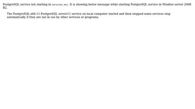 Postgresql service not starting in services. windows2012 смотреть онлайн