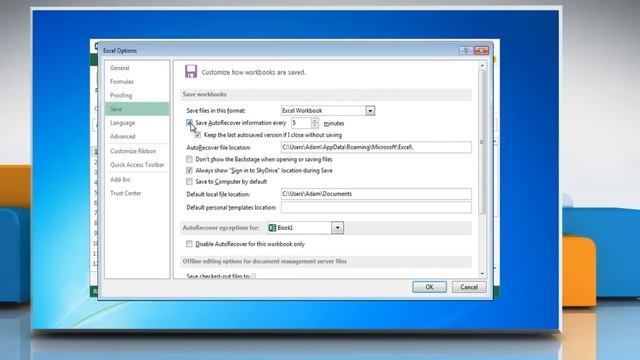 How to enable Auto Recover and Auto Save in Excel 2013 смотреть онлайн