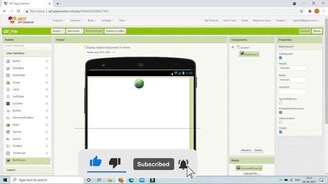 How to Show an Animated GIF File || MIT App Inventor || Using WebViewer Component смотреть онлайн