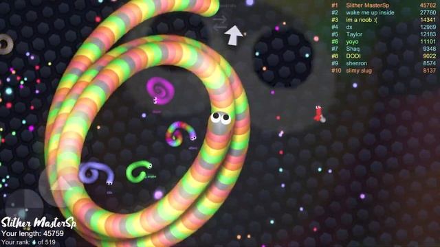 Slither.io A.I. 001 Strong Bad Snake Skin Hacked vs. 72227 Snakes Epic Slither Snake Gameplay #315 смотреть онлайн