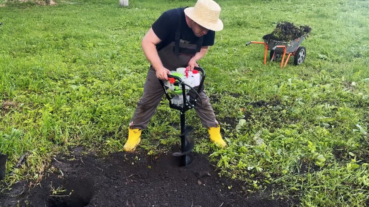 Бурим лунки за 10 секунд. Мощный мотобур REDVERG RD-EA49 смотреть онлайн