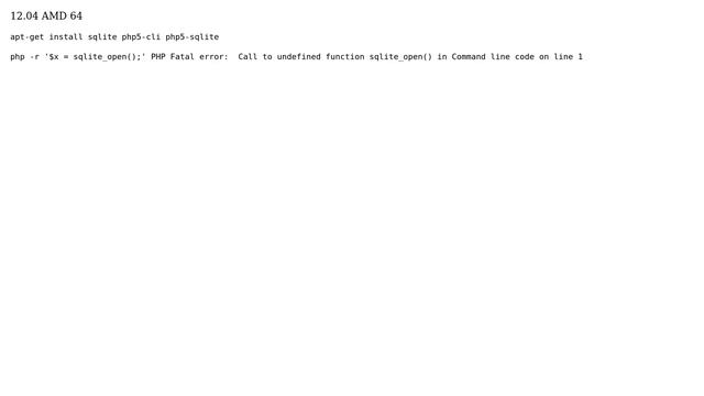 Ubuntu: Call to undefined function sqlite_open() in CLI mode смотреть онлайн
