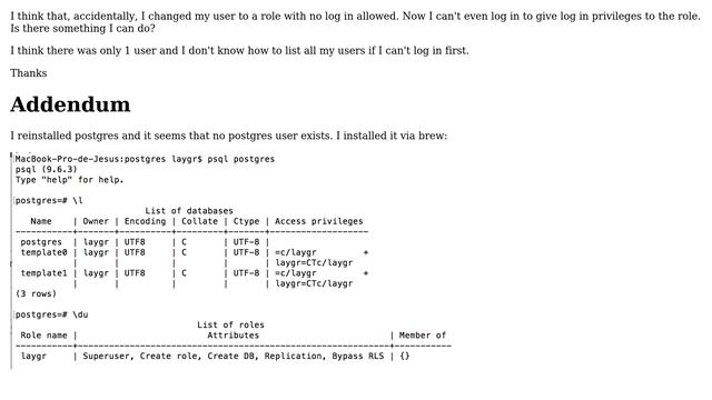 DevOps & SysAdmins: My only user is not allowed to login into my postgresql server, what can I do? смотреть онлайн