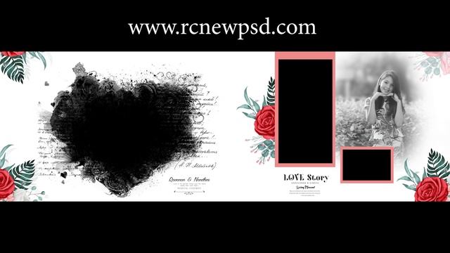 Floral Wedding Album  Free PSD 12x36 Rc Design FRee Download