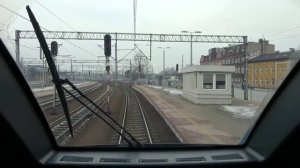 Видео из Кабины машиниста электропоезда в Европе Польша Варшава. Железная дорога из окна поезда