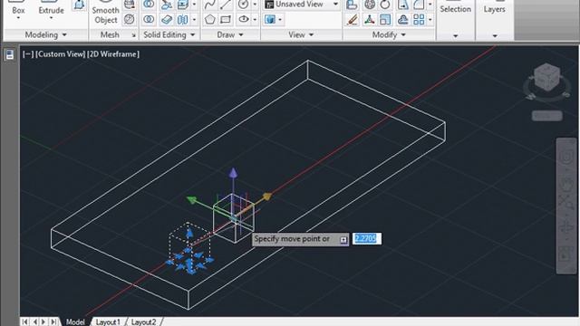 Learn AutoCAD 2012 - 3D Modeling Video Tutorial - how to use the Move Command смотреть онлайн