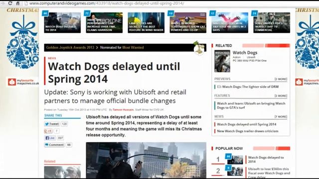 WATCH DOGS HAS BEEN DELAYED!!! смотреть онлайн