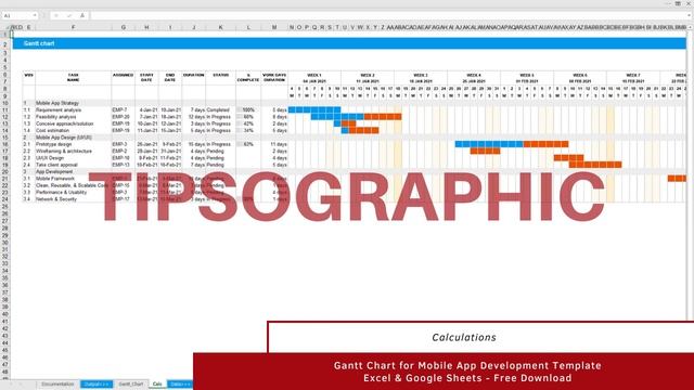 Gantt Chart Excel ► Free Download (for Mobile Application Development) смотреть онлайн