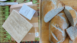 Ржаной хлеб печем на пекарском камне.