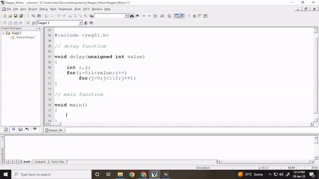 Stepper Motor Interfacing with 8051 using Keil and Proteus смотреть онлайн