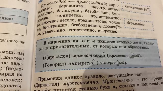 Русский язык 7 кл: Одна и две буквы Н в наречиях на О и Е/видео от 11.02.22 смотреть онлайн