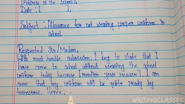 Write an application for not wearing a school uniform. смотреть онлайн