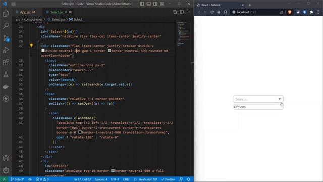 Custom Select Component with Search | React JS + Tailwind CSS | Custom Dropdown смотреть онлайн