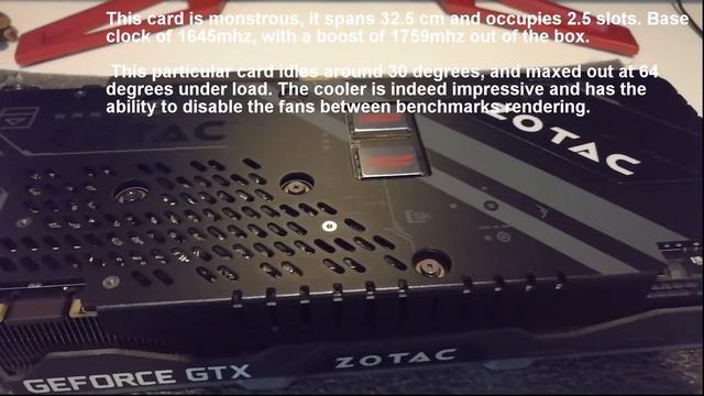 Zotac 1080Ti AMP! EXTREME edition - Box and Stock performance смотреть онлайн