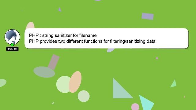 PHP : string sanitizer for filename смотреть онлайн