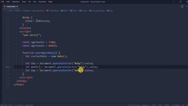 Age calculator in JavaScript смотреть онлайн
