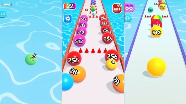 Numbers Ball Run 3D vs Ball Run 2048 vs Ball Run Infinity all levels iOS / Android gameplay смотреть онлайн