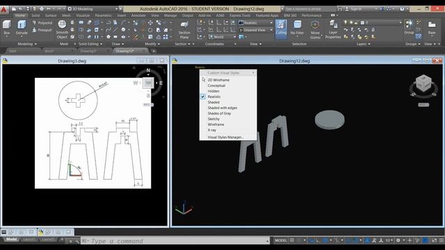 how to draw & assemble a 3D stool in Autocad 2016 смотреть онлайн